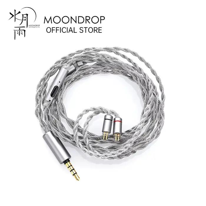 Câble de mise à niveau du microphone MOONDROP MC2, 3.5mm 0.78mm, 2 broches, plaqué cuivre et argent 
