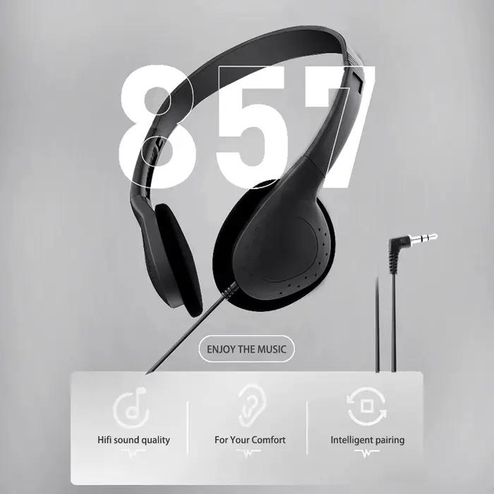 Casque stéréo filaire 3,5 mm, casque de jeu Hi-Fi avec basses pour PC, téléphone portable, jeu PS
