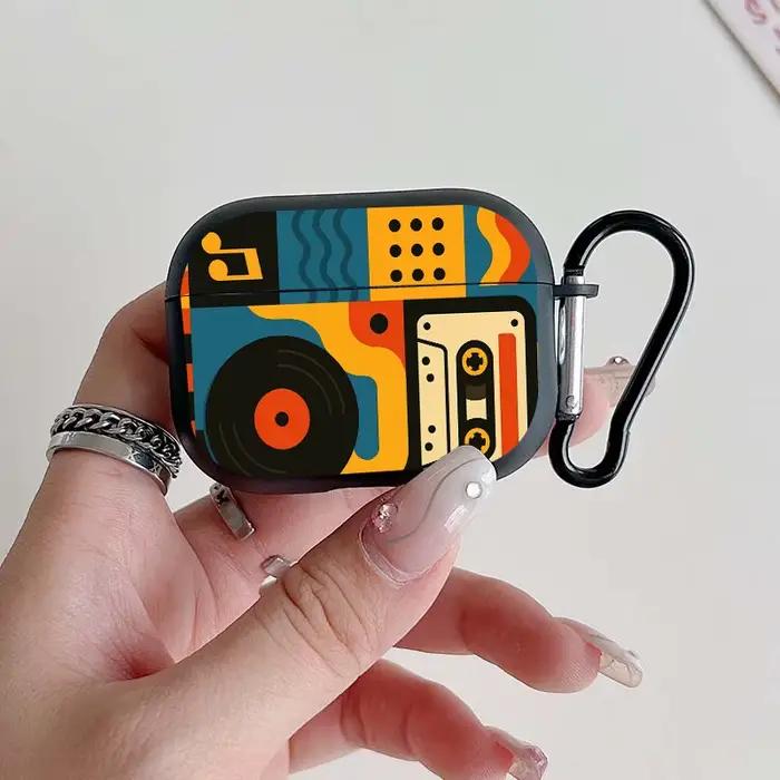 Étui pour écouteurs AirPods 4/3/2/1, motif musical rétro tendance, étui pour AirPods Pro 3/Pro 2/Pro