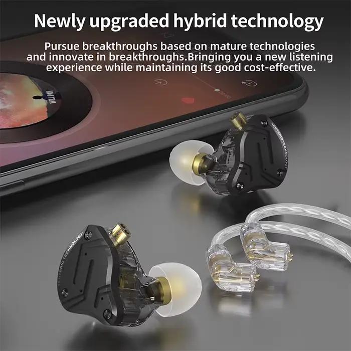 Kz zs10 pro x de alta fidelidade basses métal hybrido intra-auriculaire fone de ouvido esporte com c