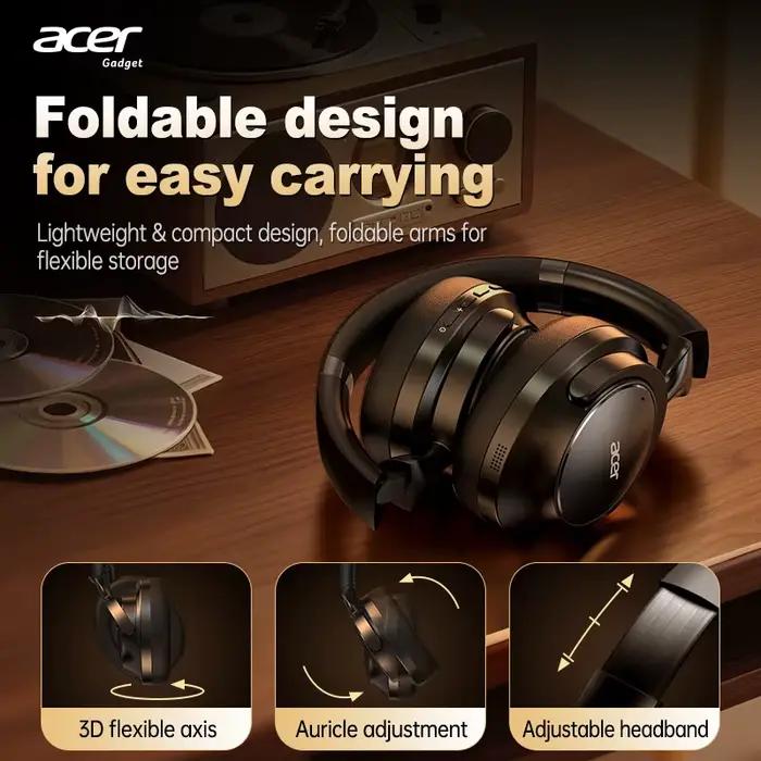 Acer Ohr560 Casque Bluetooth sans fil supra-auriculaire Casque pliable avec microphone intégré Appel