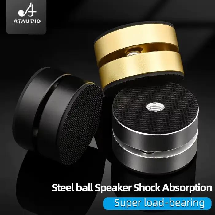 4 pièces haut-parleur HiFi pieds d'absorption des chocs pointe en alliage d'aluminium boule en acier
