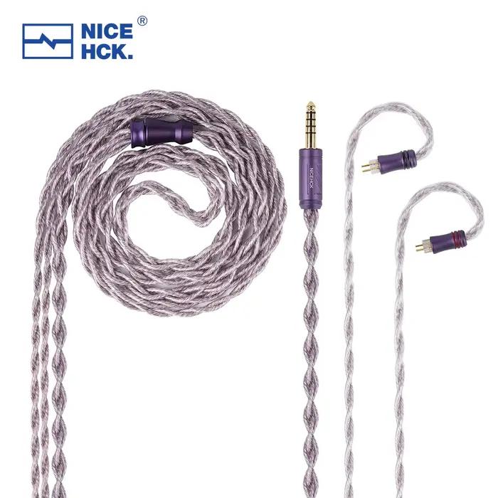 NICEHCK AceLilac câble d'écouteurs HiFi 7N OCC + 7N fil de mise à niveau OCC plaqué argent MMCX/2 br
