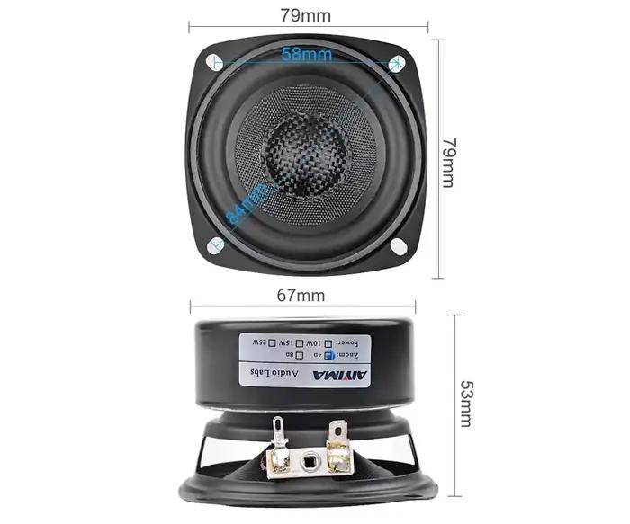 AIYIMA 2 pièces, haut-parleurs pleine gamme de 3 pouces, 4 8 ohms, 20 W, haut-parleurs étanches en f