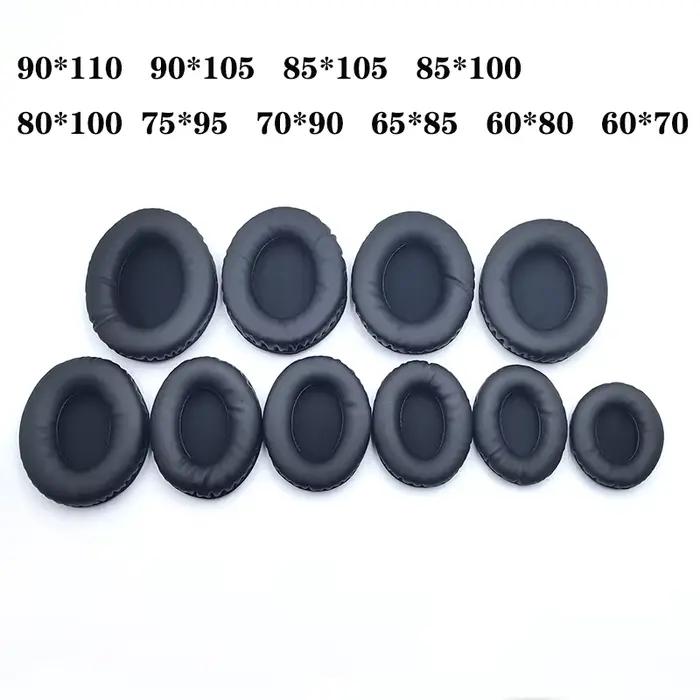 Coussinets d'oreille ovales pour écouteurs, housse en mousse de cuir éponge 60*70 60*80 65*85 70*90 