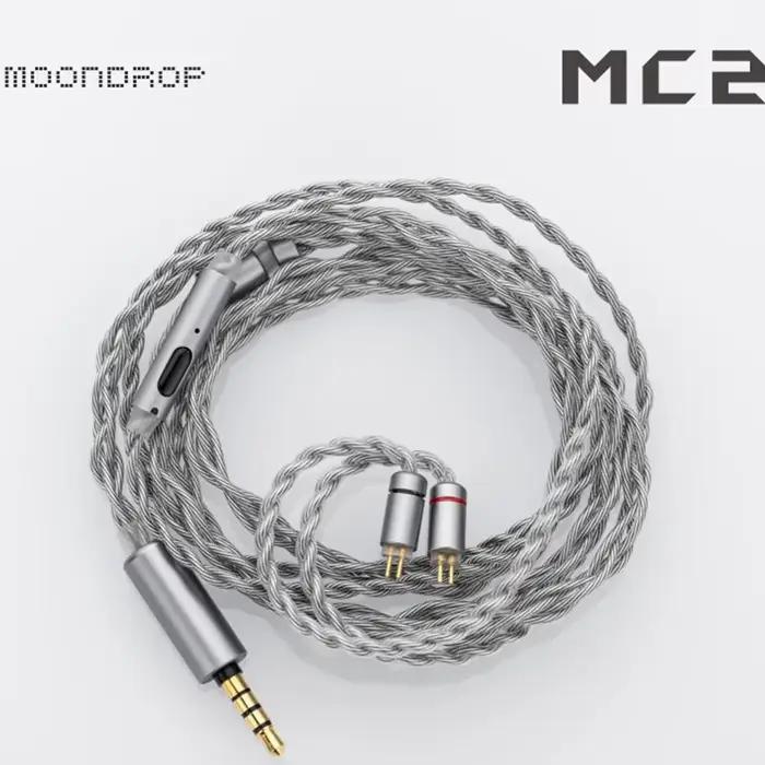 Câble de mise à niveau du microphone MOONDROP MC2, 3.5mm 0.78mm, 2 broches, plaqué cuivre et argent 