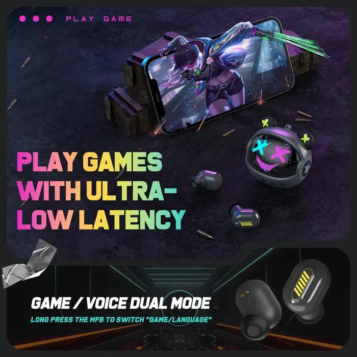 ONIKUMA-Casque de jeu sans fil T20, design rabattable rotatif, écouteurs intra-auriculaires stéréo H