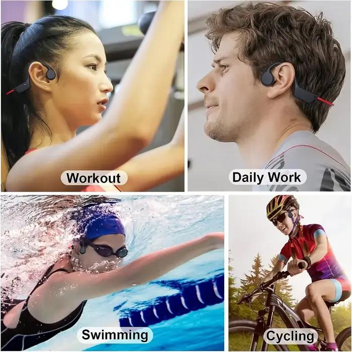 Écouteurs sans fil pour Shokz Open Sports, conduction osseuse, Bluetooth, étanches IPX8, avec 32 Go 