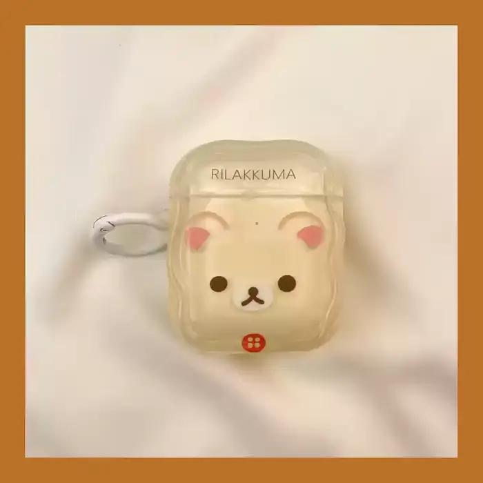 Étui AirPods AirPods ours de dessin animé mignon, housse pour écouteurs Bluetooth sans fil, Compatib