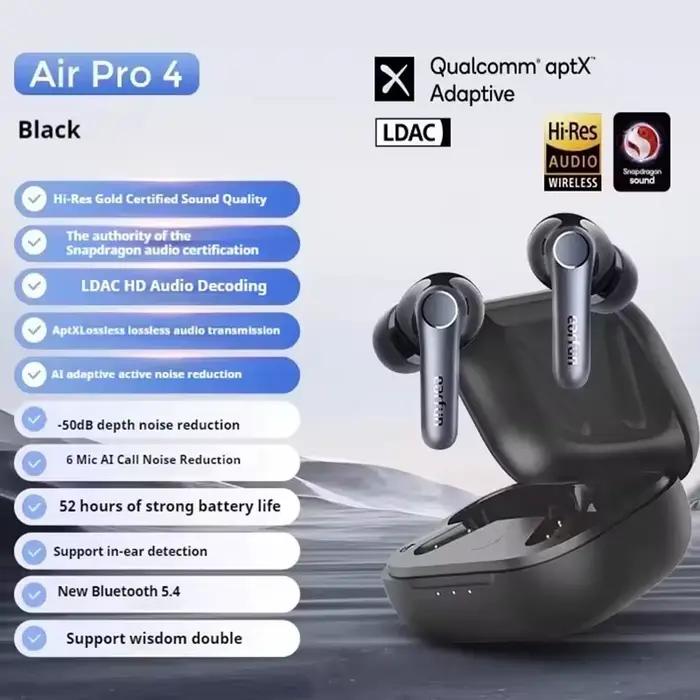 EarFun Air Pro 4 écouteur sans fil réduction Active du bruit HI-FI Bluetooth 5.4 écouteurs e-sports 