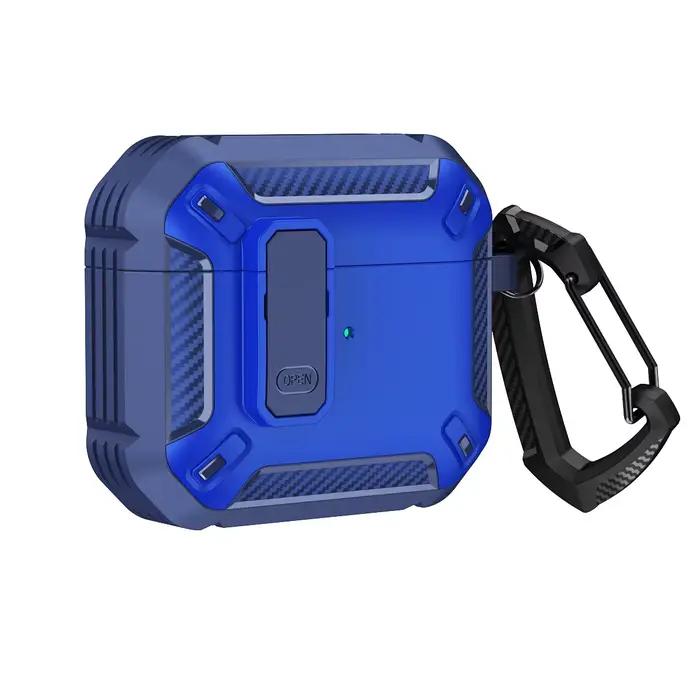 Pour Air Pods 3 2 1 étui en Fiber de carbone boîtier de commutateur étanche étui pour écouteurs hous