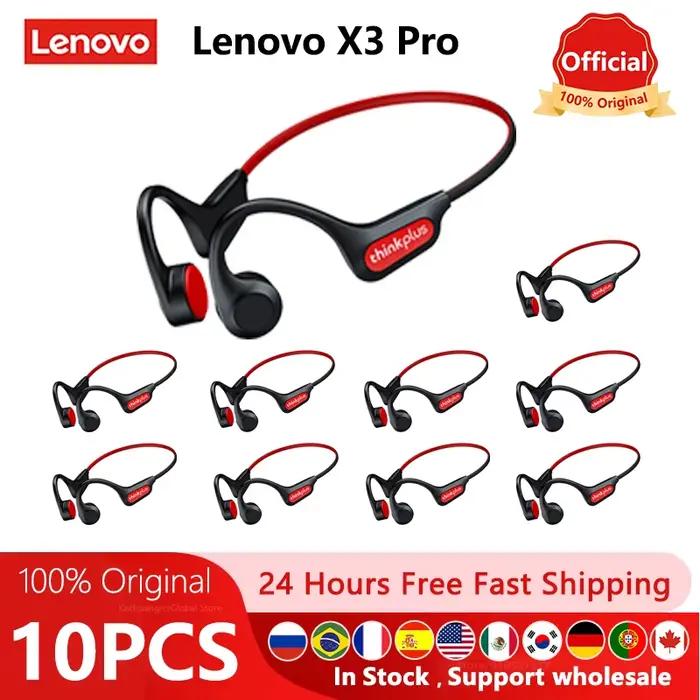 Original Lenovo X3 Pro Conduction osseuse sans fil Bluetooth 5.3 casque 10 pièces/5 pièces/2 pièces 