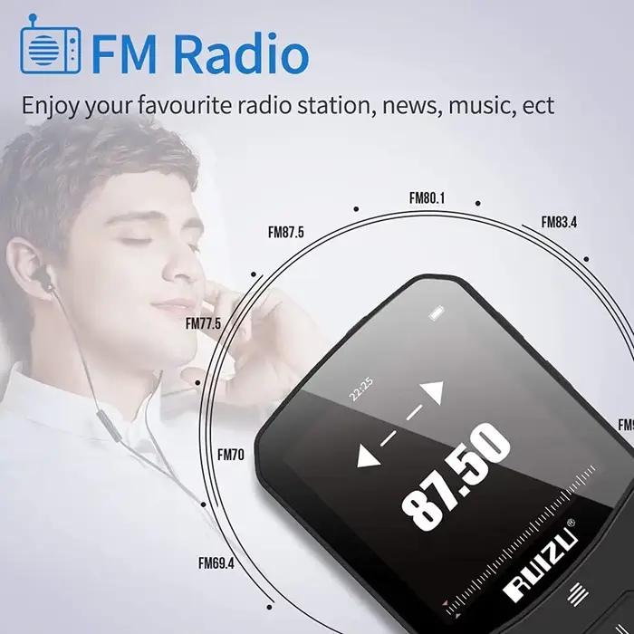 RUIZU Sport Bluetooth lecteur MP3 pince Portable Mini baladeur de musique avec Support d'écran FM