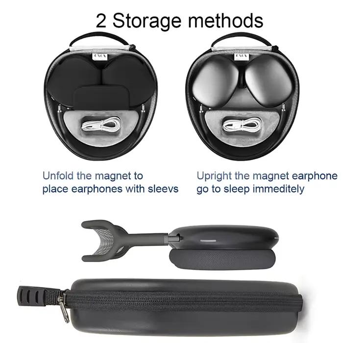 Le plus récent étui intelligent pour Airpods Max avec veille automatique coque rigide EVA étanche antichoc Portable sac de transport organiser pochette