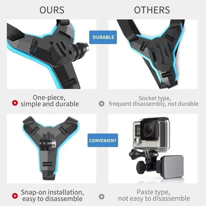 Support de mentonnière pour casque GoPro Hero13 12 10 9 8 – Accessoire de fixation pour caméra d'action