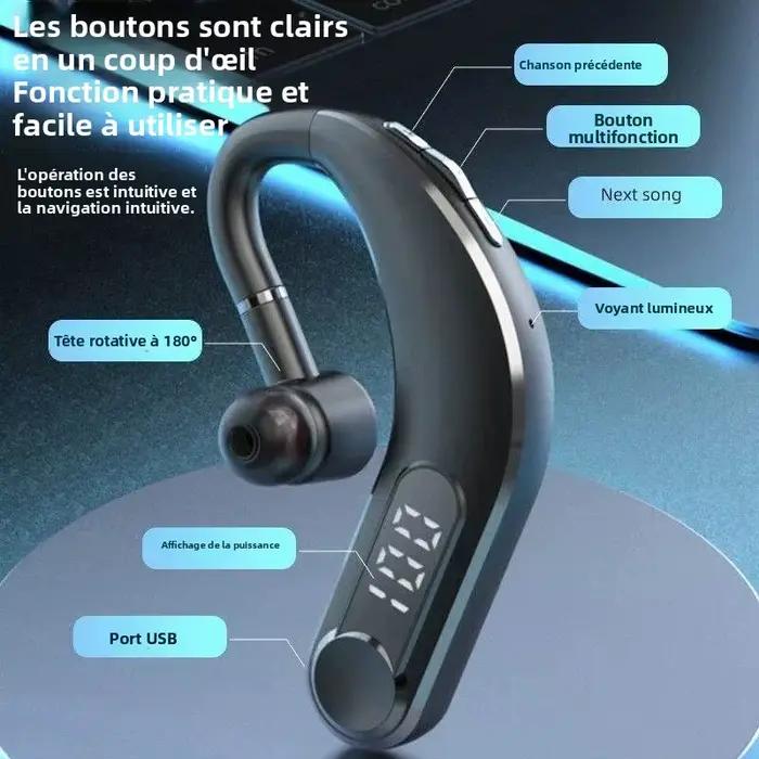 Écouteurs sans fil Bluetooth avec Microphone