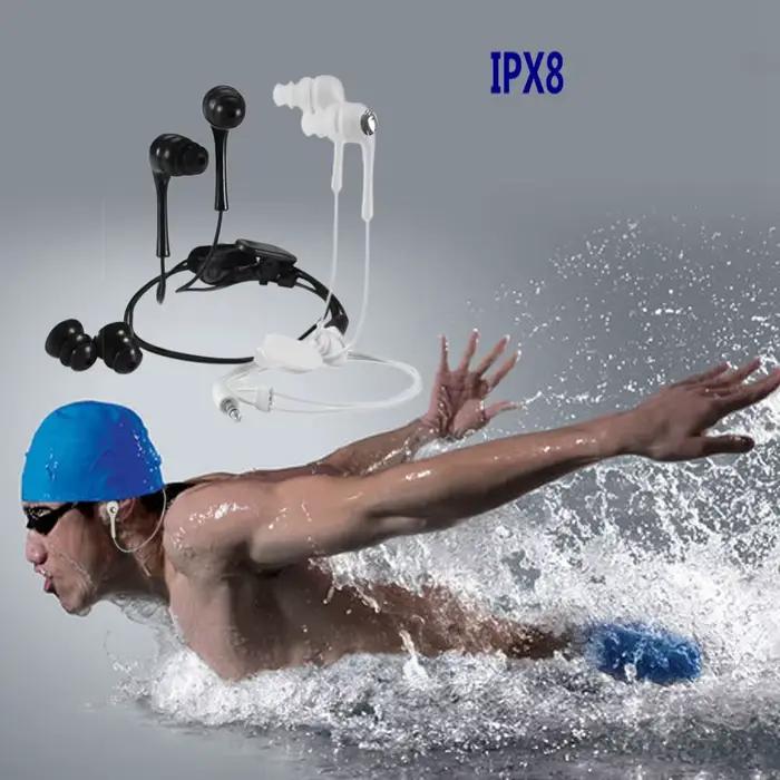Ecouteurs intra-auriculaires filaires etatanches ipx8 pour natation surf et autres activites aquatiques avec controle de volume et de musique白色部分翻译成中文： ###TITRE### 防水IPX8入耳式有线耳机，适合游泳冲浪及其他水上活动，带音量和音乐控制