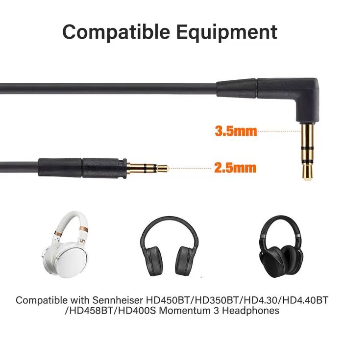 Câble pour écouteurs Sennheiser HD 400S 450BT 350BT 4.30 4.40BT 4.50 BTNC Momentum 4 3 2 1