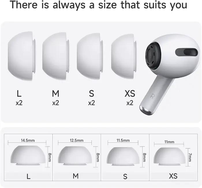 Embouts d'oreille en silicone hypoallergénique pour AirPods Pro 3 2 1 finition classique multiple couleurs disponibles confort audio supprimant le bruit facile installation et entretien pour sport travail détente occasions spéciales cadeau surprise