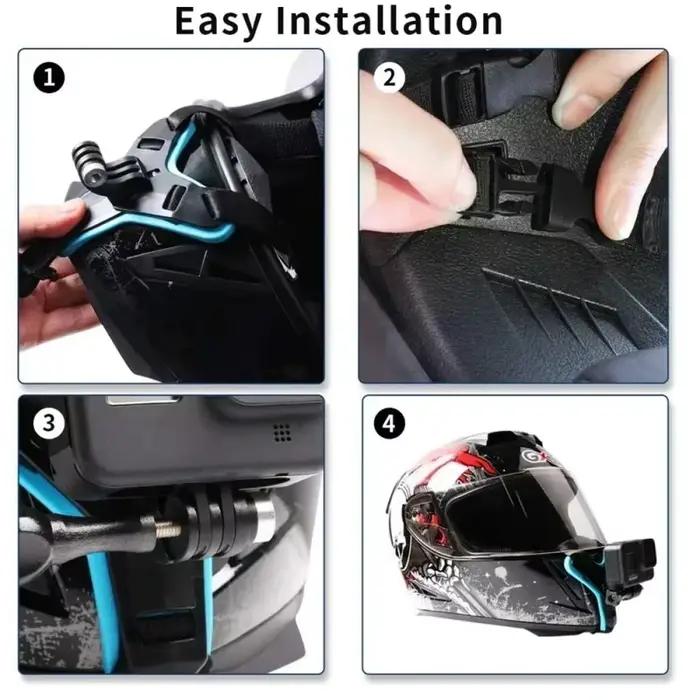 Support de mentonnière pour casque GoPro Hero13 12 10 9 8 – Accessoire de fixation pour caméra d'action