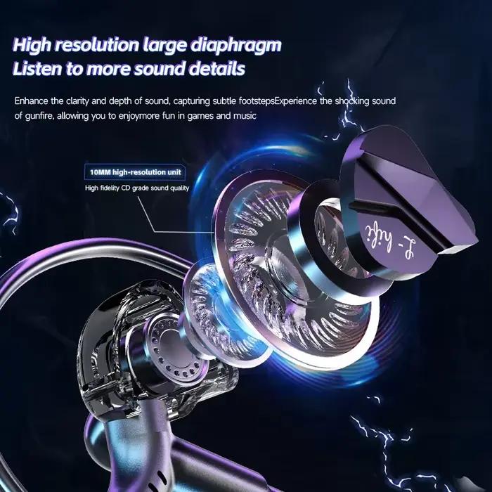 Écouteurs de jeu EARDECO avec annulation de bruit et microphones doubles pour gamers et audiophiles intra-auriculaires filaires haute fidélité