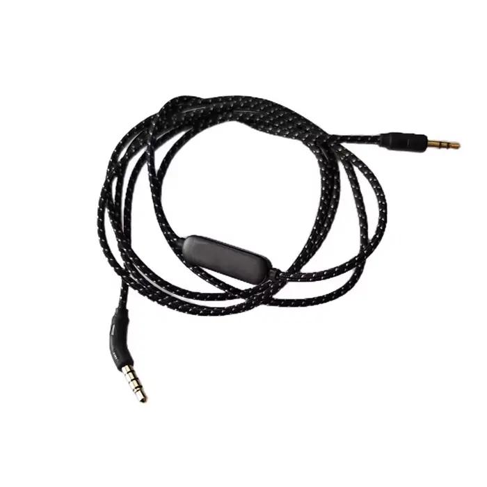 Câble audio en nylon noir avec télécommande
