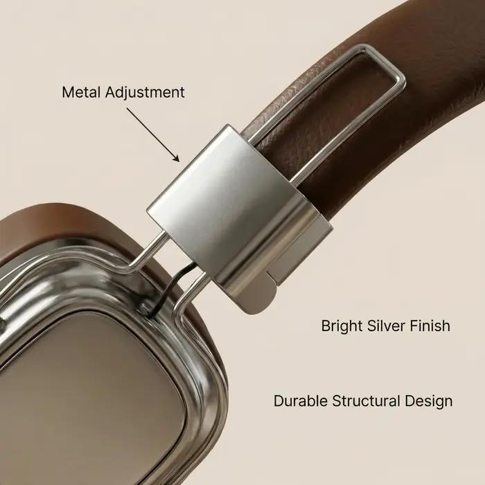 Casque audio rétro en cuir sans fil Bluetooth 5.3
