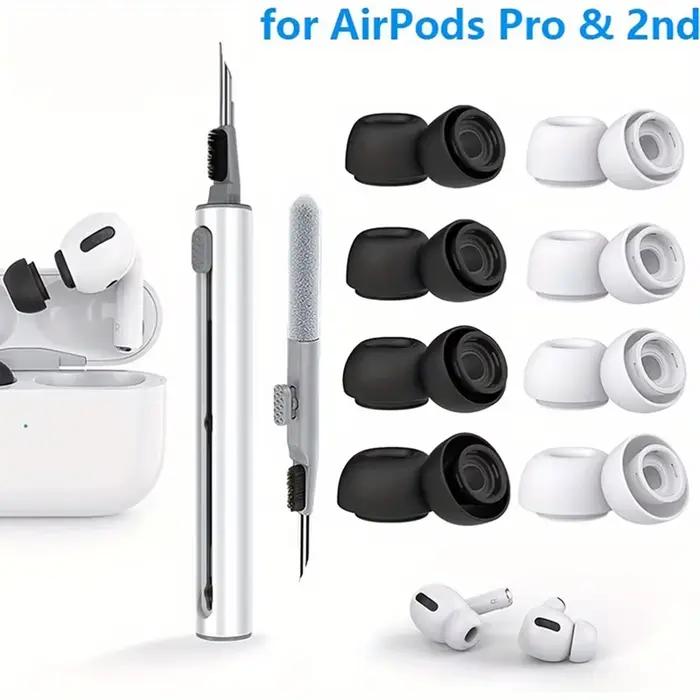 Embouts d'oreille en silicone liquide pour AirPods Pro 1 et 2 coussinets de réduction du bruit bouchons d'oreille personnalisables en plusieurs couleurs inclus stylo de nettoyage