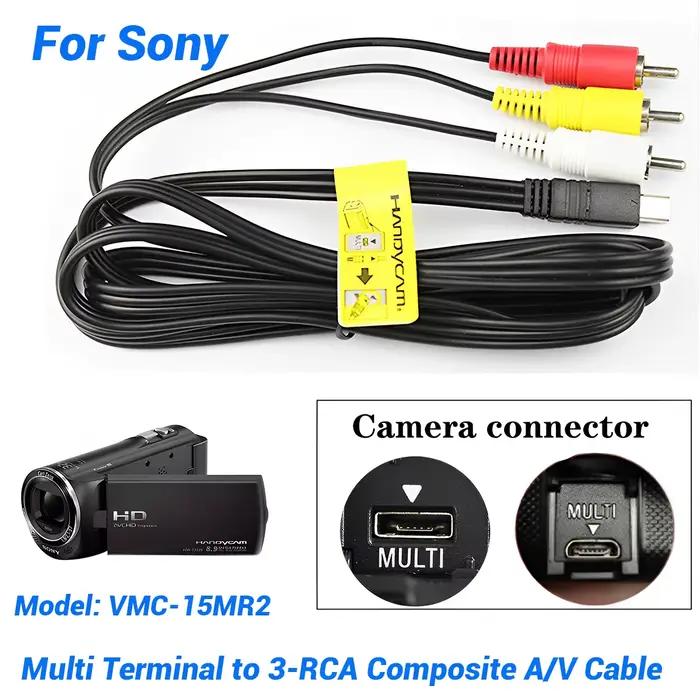 Câble AV VMC-15MR2, cordon de sortie vidéo/audio RCA pour caméscope Sony Handycam série DCR-HC/PC/DVD/SR/UX – Lecture de bandes DV sur TV