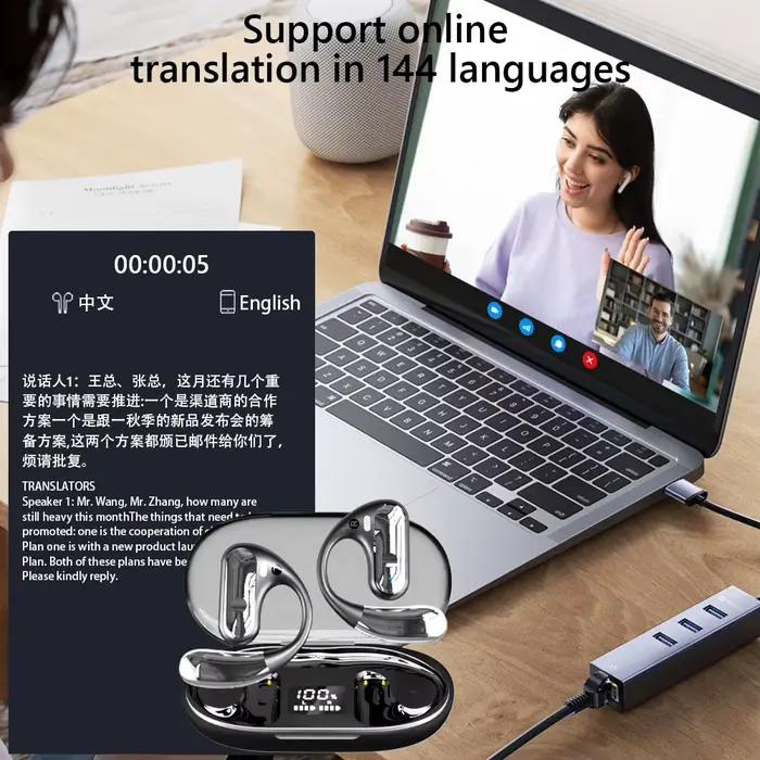 Écouteurs traducteur AI 144 langues