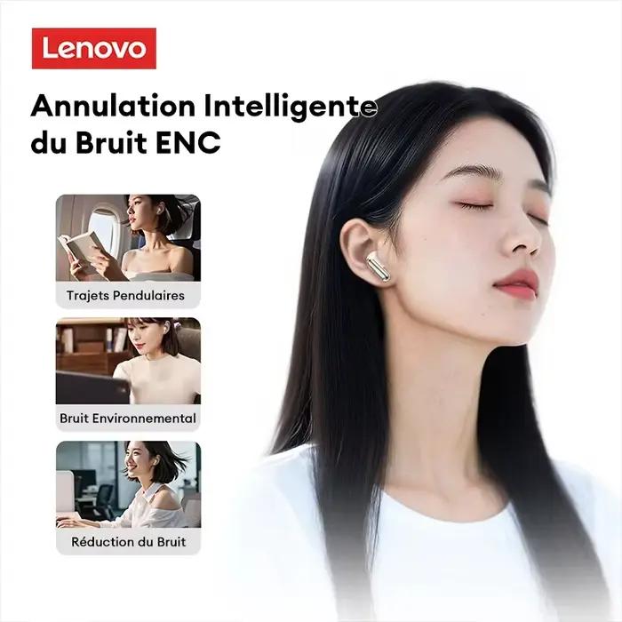 Écouteurs sans fil en cuir Lenovo LE208 TWS Bluetooth 6.0