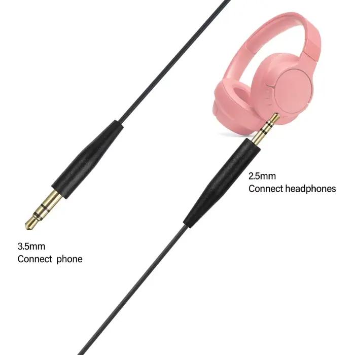 Câble pour écouteurs TPE 3.5mm à 2.5mm pour TUNE700BT 750BTNC 650BT, connexion stable et son amélioré, durabilité et praticité pour les écouteurs compatibles