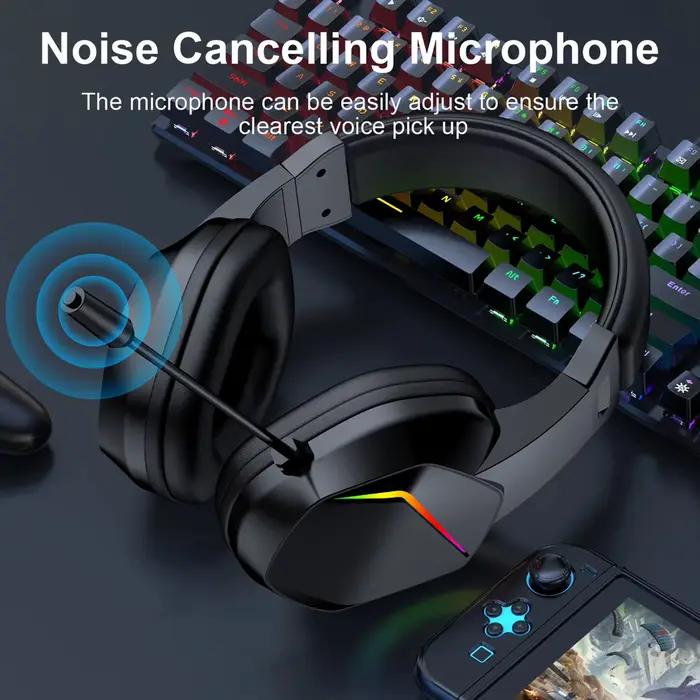 Casque de jeu sans fil BT avec lumières LED