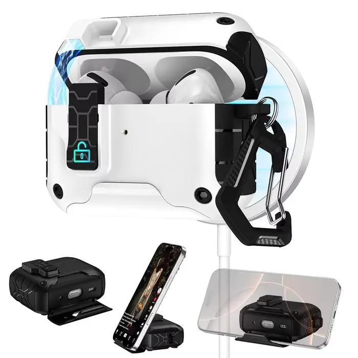 Étui pour AirPods Pro 3 avec verrouillage sécurisé et ouverture automatique, étanche, antichoc, non glissant, en TPU pour protection complète des écouteurs Bluetooth