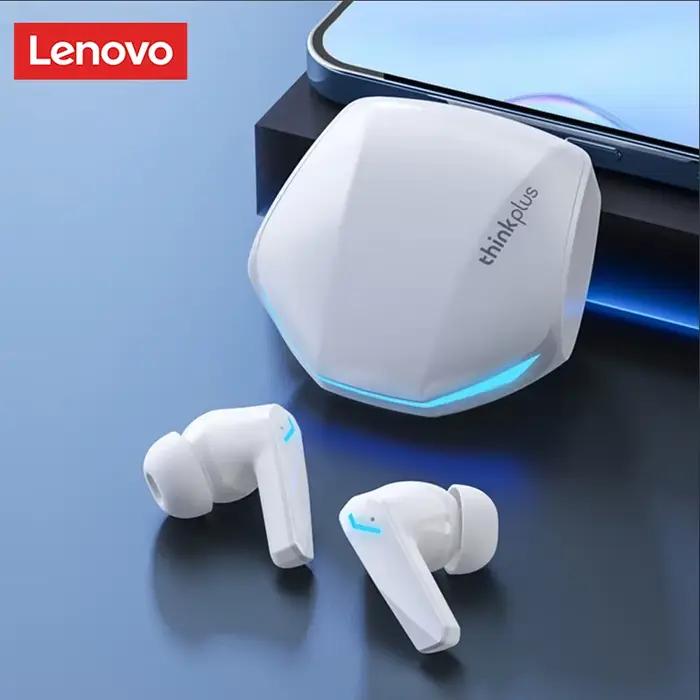 Ecouteurs sans fil Lenovo GM2 Pro Hi-Fi pour Musique, Jeux et Activités Sportives Blanc Rouge Écouteurs Intra-Auriculaires TWS Bluetooth 5.3