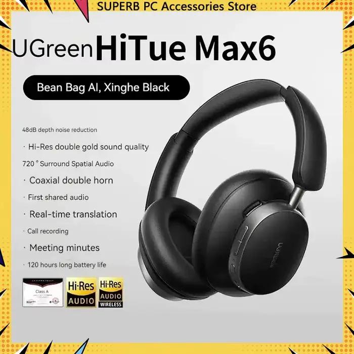 UGREEN HiTune Max6 écouteurs montés sur la tête réduction Active du bruit AI Intelligent personnalisé Bluetooth