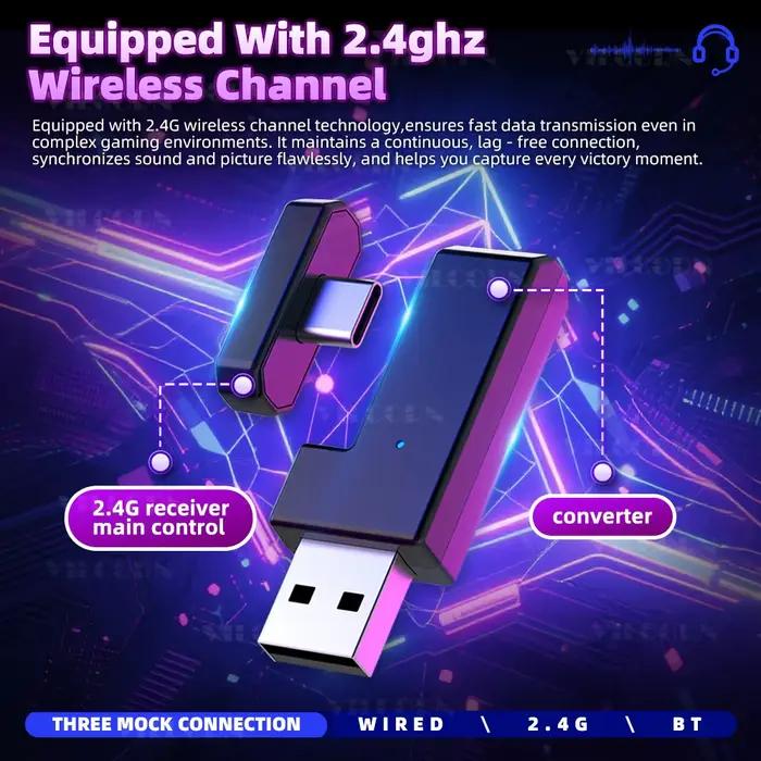 【2.4G sans fil/filaire/BT】 casque de jeu pour PS5/PS4/PC eSports