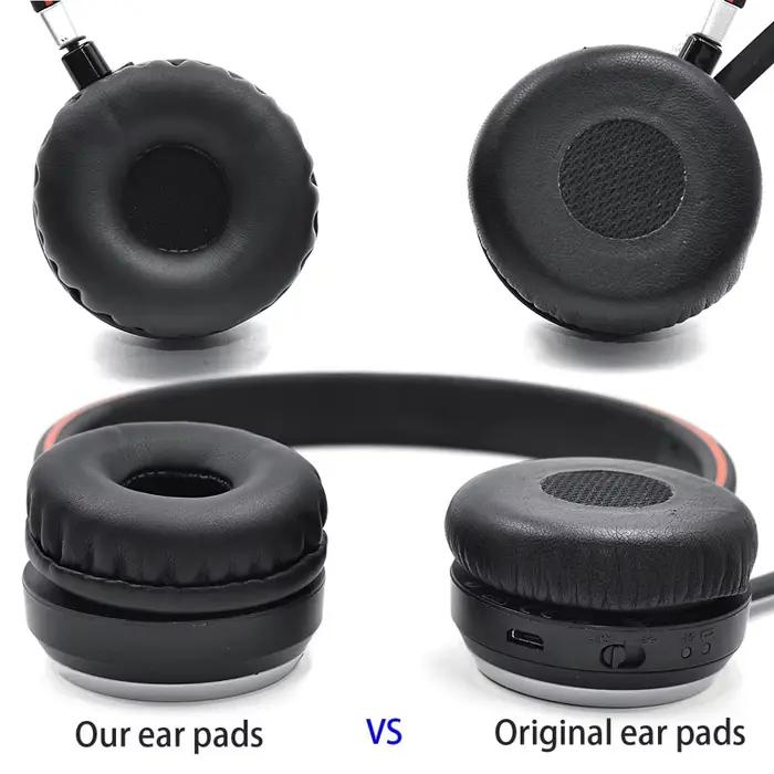 Coussinets d'oreille en cuir protéiné et éponge pour Jabra Evolve 20 20se 30 30II 40 65 65 75 75 pour un son plus vif et un isolement sonore amélioré