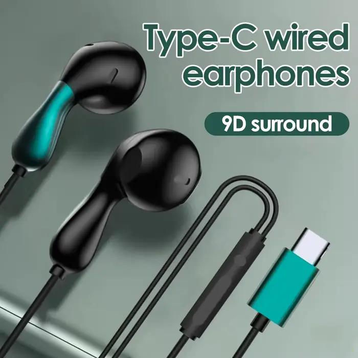 Écouteurs filaires USB C Type C avec microphone et télécommande