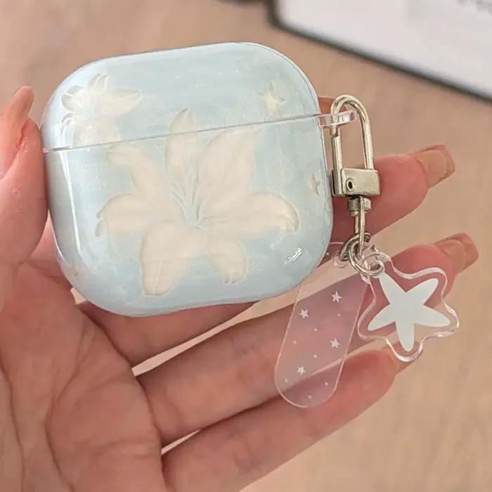 Étui de chargement pour écouteurs sans fil Bluetooth avec motif floral mignon pour Apple AirPods 4
