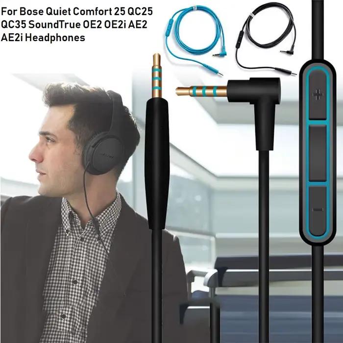 Pour BOSE QC35 QC25 OE2 Soundtrue Soundlink casque 3.5 à 2.5 paires de câbles d'enregistrement câble micro