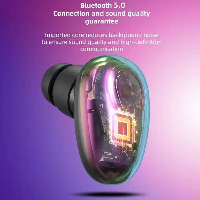 Mini écouteurs invisibles Bluetooth 5.0 casque sans fil mains libres sport écouteurs intra-auriculaires HiFi musique casque de jeu avec microphone pour activités sportives et quotidienne