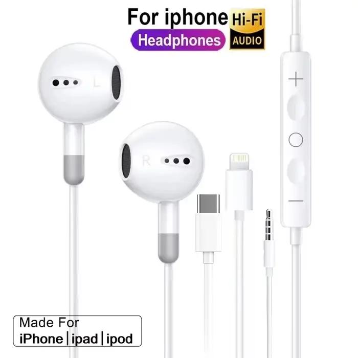 Écouteurs filaires intra-auriculaires pour iPhone 17 16 15 Pro Max