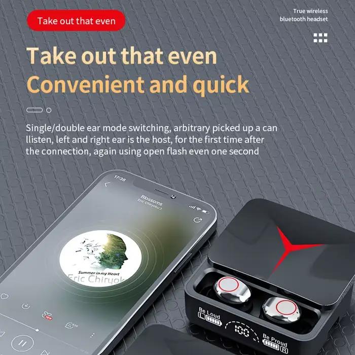 Écouteurs sans fil Bluetooth 5.3 TWS M90 avec micro
