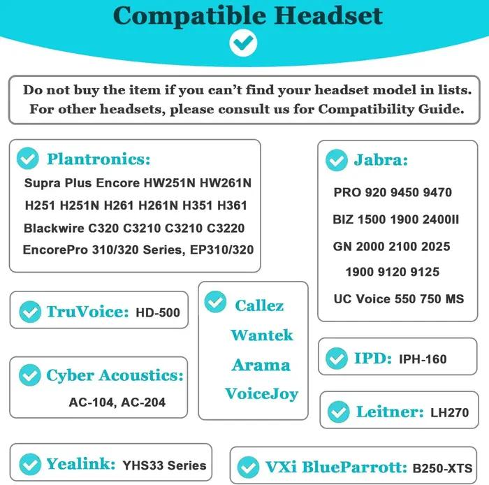Coussinets d'oreille de remplacement pour casque Plantronics Blackwire C320 3210 3220 3320 HW251N HW261N HW510 Jabra Biz 1500 GN2000 PRO 920 9450