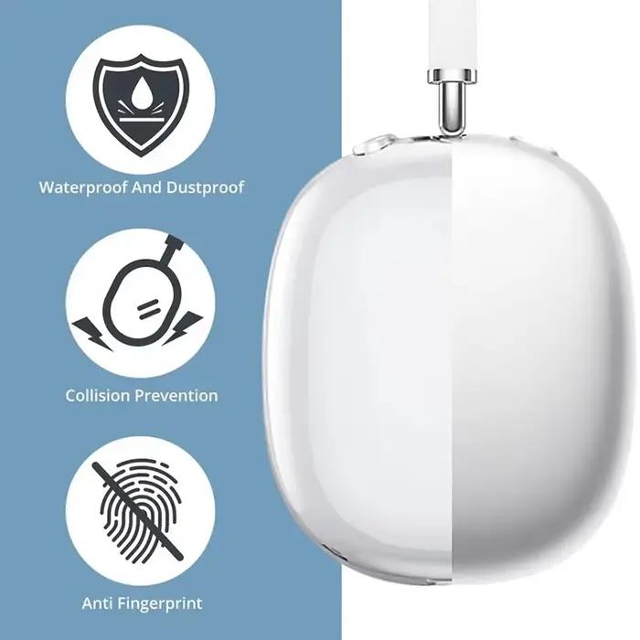 Pour AirPods Max étui Transparent souple TPU anti-rayures housse de protection pour Apple