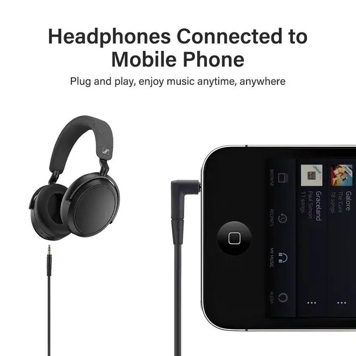 Câble pour écouteurs Sennheiser HD400S HD450BT HD350BT HD4.30 HD4.40BT Momentum 4 3 2 1