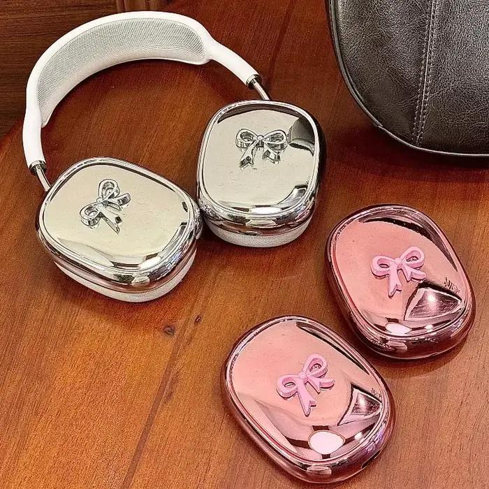 INS-Étui de protection pour écouteurs Apple AirPods Max, casque galvanisé, arc 3D rose, sauna, mode, Max2