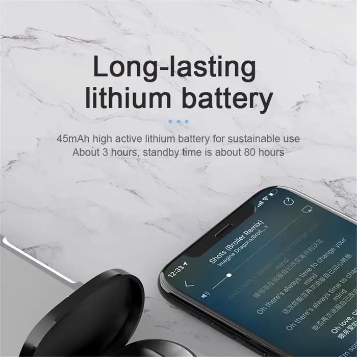 Écouteurs Bluetooth sans fil A6S - Casque de sport à commande tactile avec affichage LED et son stéréo pour Xiaomi Huawei