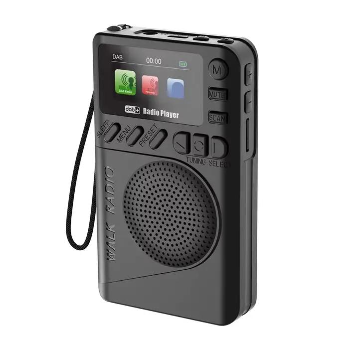 Mini Radio Numérique DAB FM avec Prise Casque Ecran Couleur pour Course et Sport Haut-parleur Lecture MP3 Bluetooth 5.0